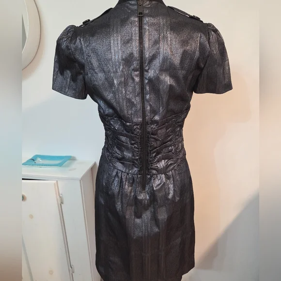 Burberry gunmetal fitted dress Sz 6 - Picture 2 of 16
